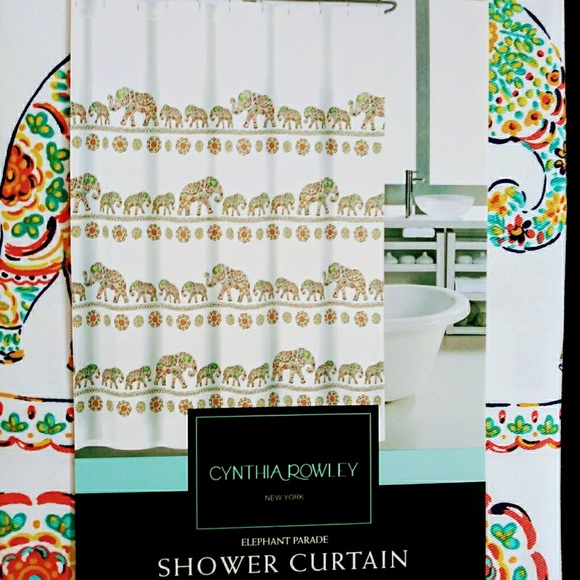 Cynthia Rowley Bath Elephant Parade Shower Curtain Fabr Poshmark